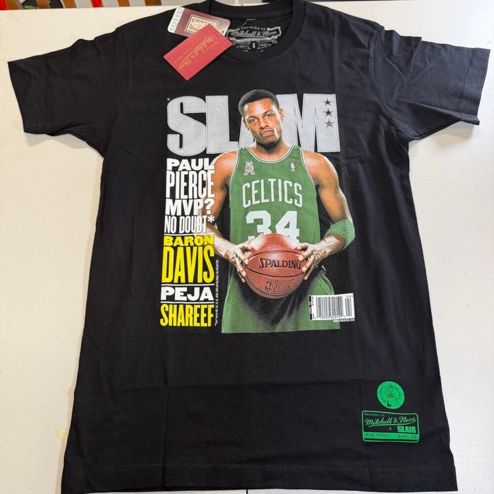 Paul Pierce Boston Celtics Mitchell & Ness Slam Cover T-Shirt Small NWT